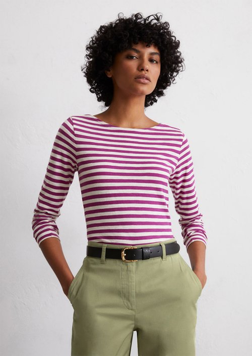Striped longsleeve regular — Dark Pink