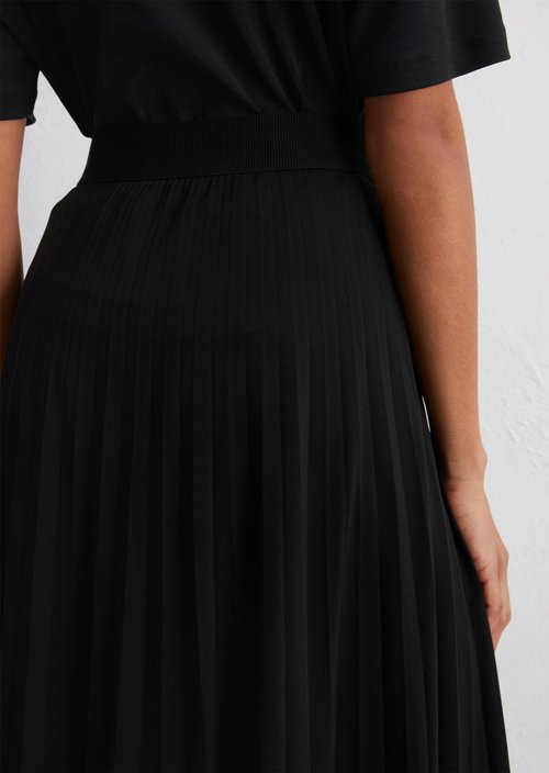 Jersey pleated skirt flared — Black
