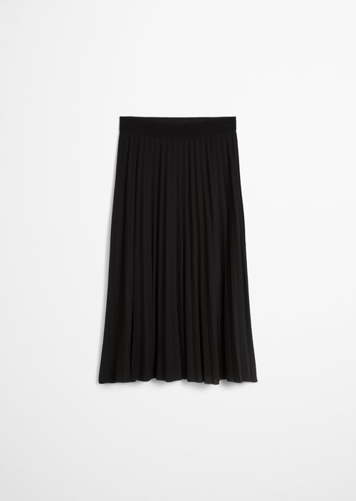 Jersey pleated skirt flared — Black