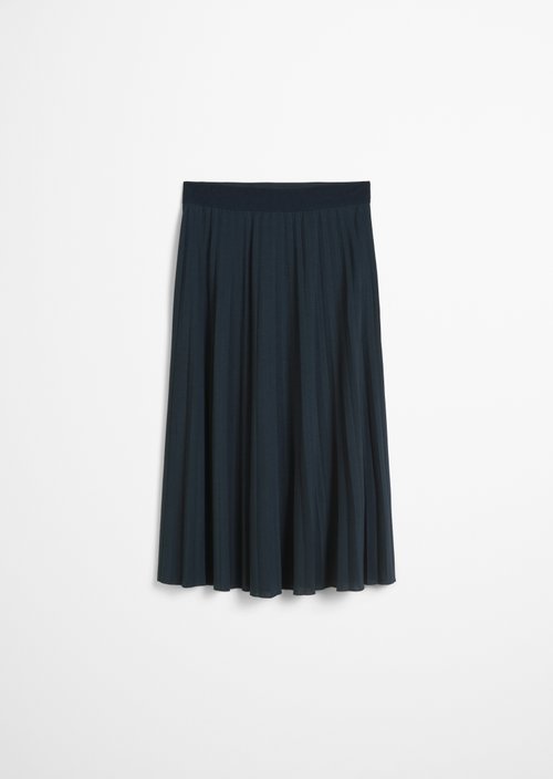 Jersey pleated skirt flared — Dark Navy