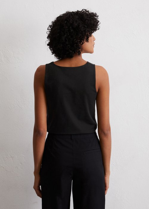 V-neck top slim — Black
