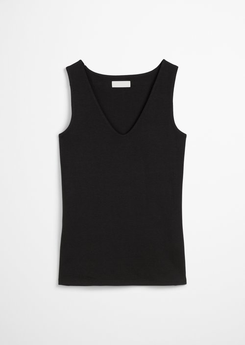 V-neck top slim — Black