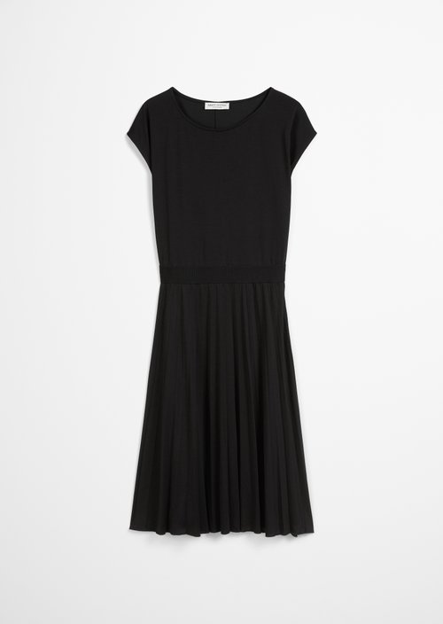 Jersey dress with elastic waist — Black