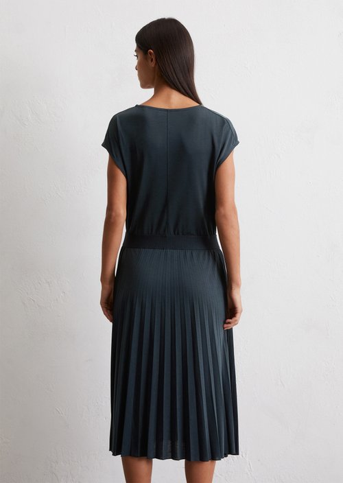 Jersey dress with elastic waist — Dark Navy
