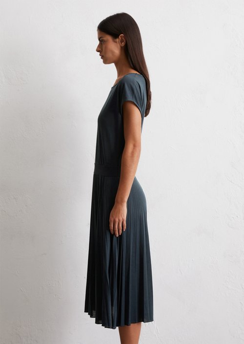Jersey dress with elastic waist — Dark Navy