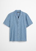 Regular short-sleeved shirt made from lightweight organic cotton