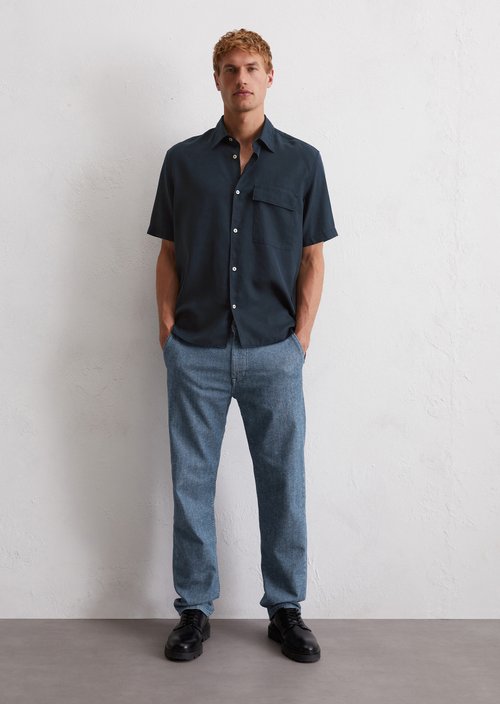 Regular short-sleeved shirt — Dark Navy
