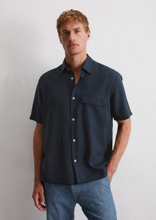 Regular short-sleeved shirt — Dark Navy