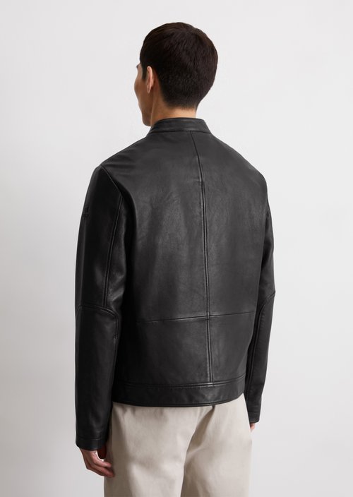 Biker leather jacket regular — Black