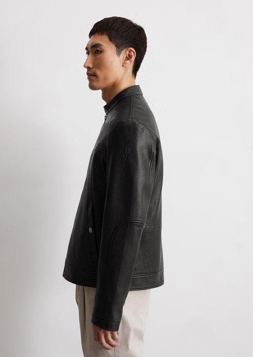 Biker leather jacket regular — Black