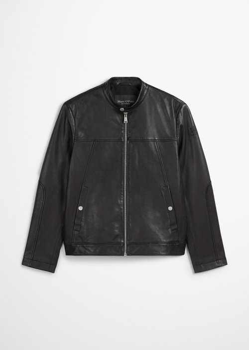 Biker leather jacket regular — Black