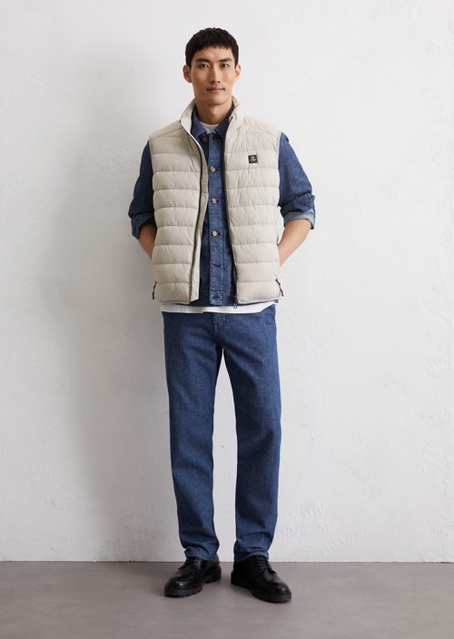 Regular quilted vest — Misty Grey