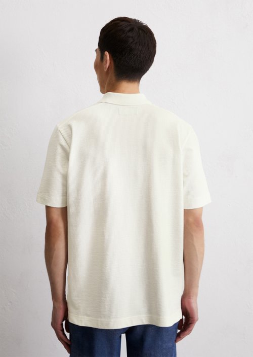 DfC polo shirt seersucker regular — Silky White