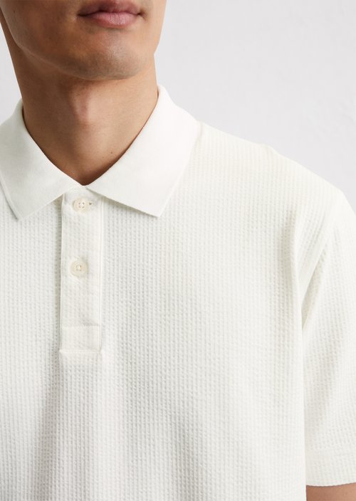 DfC polo shirt seersucker regular — Silky White