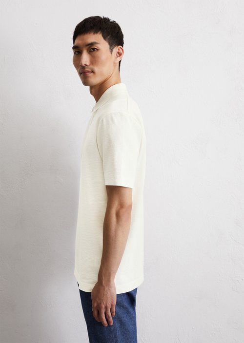 DfC polo shirt seersucker regular — Silky White
