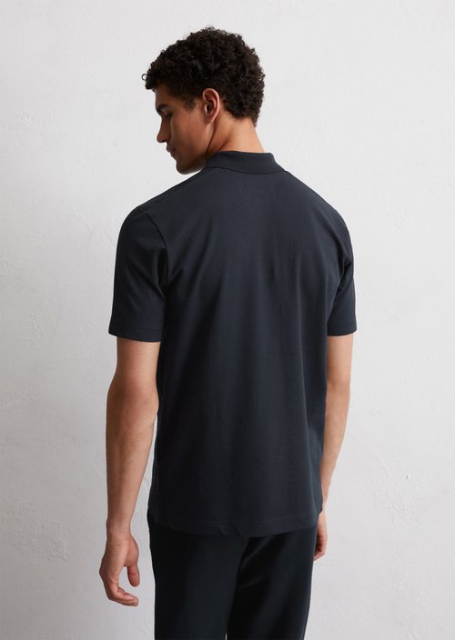 DfC polo shirt seersucker regular — Dark Navy