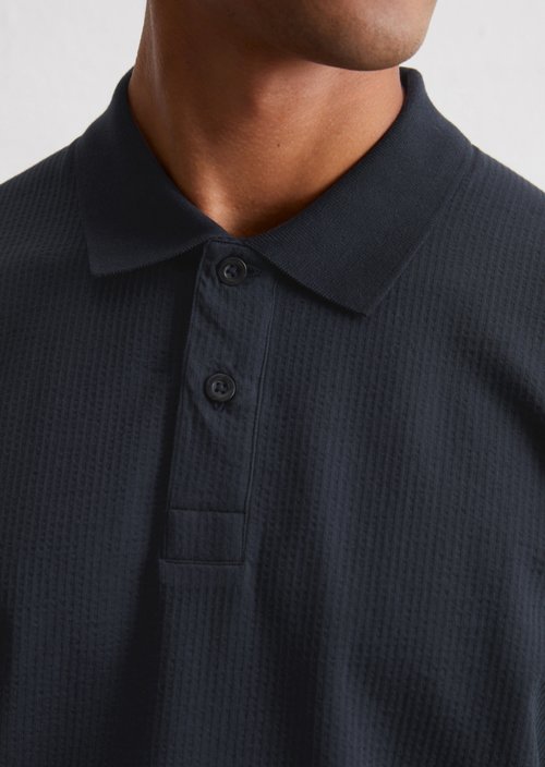DfC polo shirt seersucker regular — Dark Navy