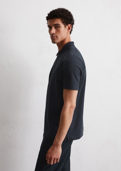 DfC polo shirt seersucker regular — Dark Navy