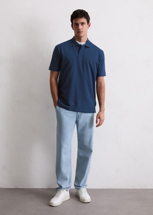 DfC polo shirt seersucker regular — Iris Ink