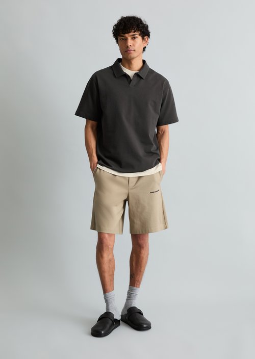 Relaxed sweat polo shirt — Broken Graphite