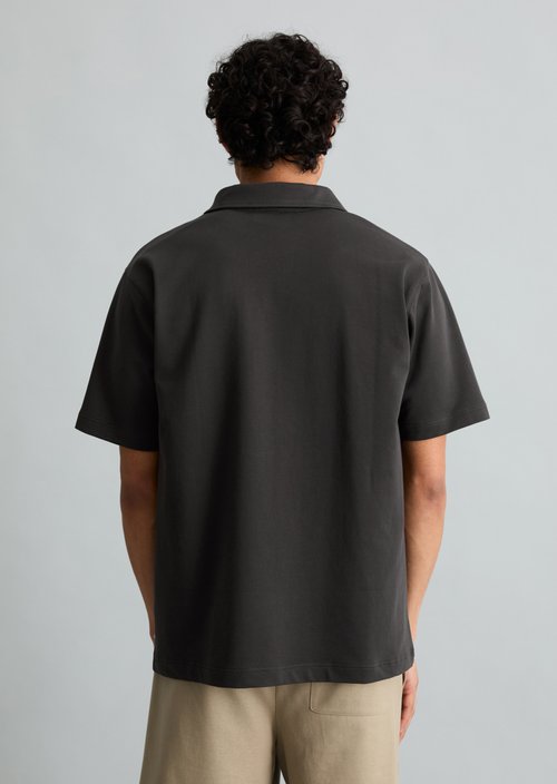 Relaxed sweat polo shirt — Broken Graphite
