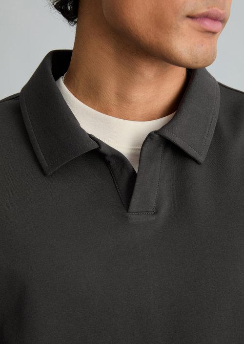 Relaxed sweat polo shirt — Broken Graphite
