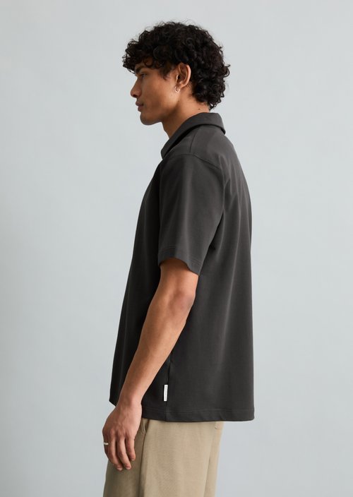 Relaxed sweat polo shirt — Broken Graphite