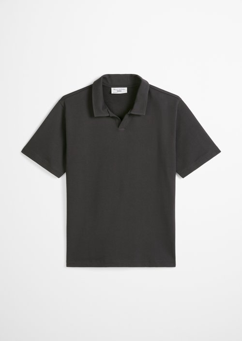 Relaxed sweat polo shirt — Broken Graphite