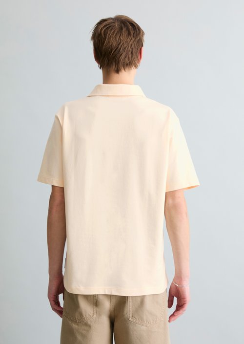 Relaxed sweat polo shirt — White Blush