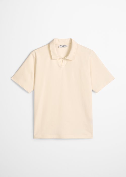 Relaxed sweat polo shirt — White Blush