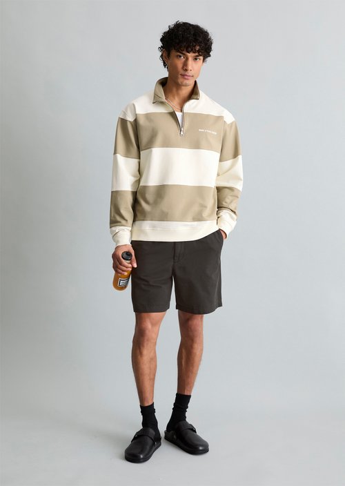 Relaxed sweat troyer — Medium Brown