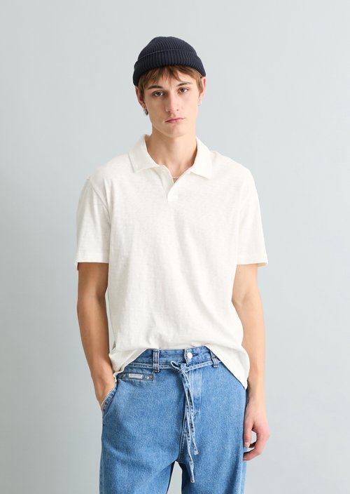 DfC polo shirt slub jersey regular — Silky White