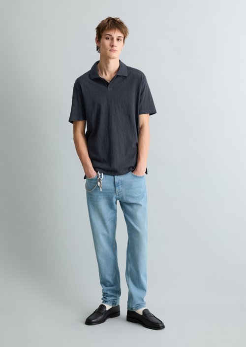 DfC polo shirt slub jersey regular — Navy Teal