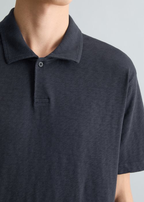 DfC polo shirt slub jersey regular — Navy Teal
