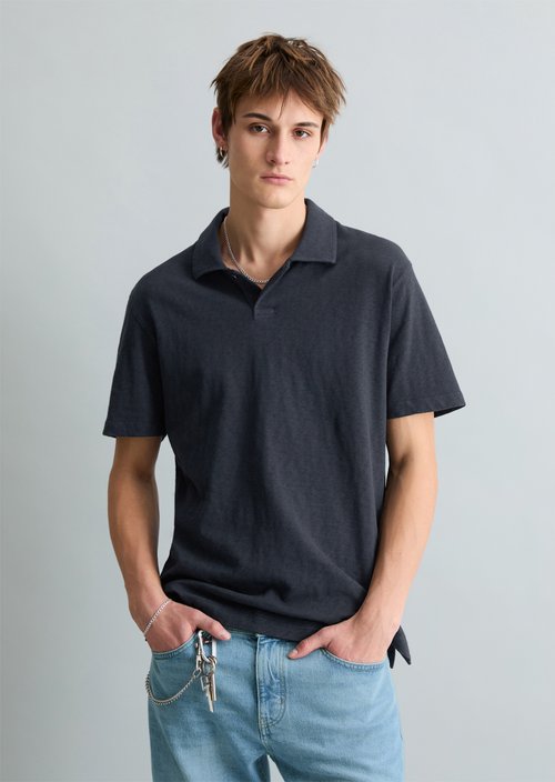 DfC polo shirt slub jersey regular — Navy Teal