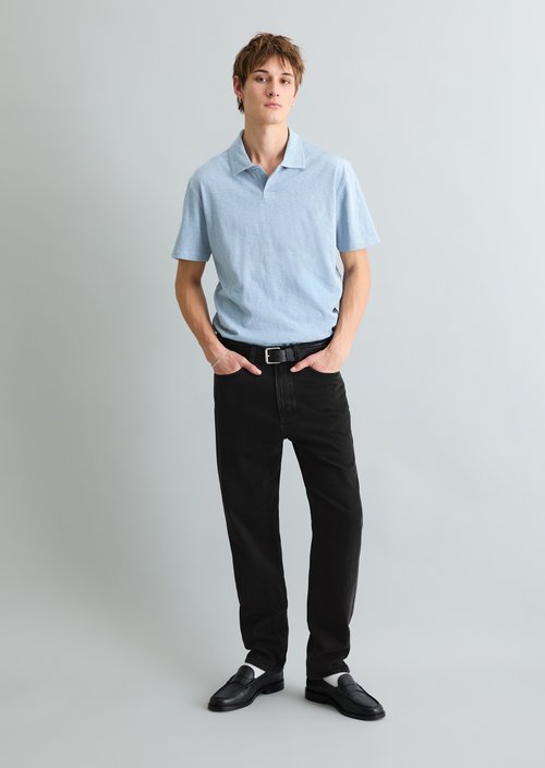 DfC polo shirt slub jersey regular — Petrol Blue