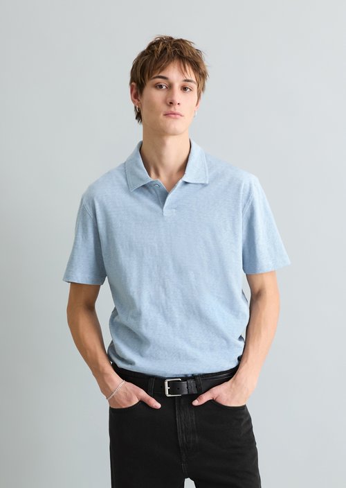 DfC polo shirt slub jersey regular — Petrol Blue