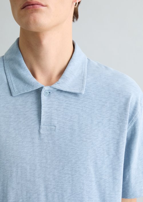 DfC polo shirt slub jersey regular — Petrol Blue