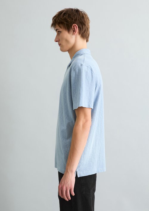 DfC polo shirt slub jersey regular — Petrol Blue