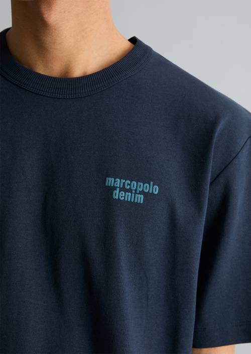T-Shirt relaxed Navy Teal in Detailansicht
