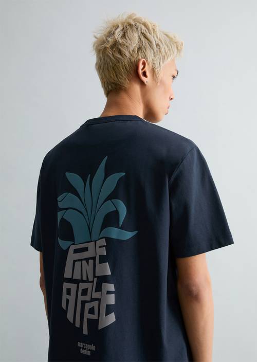 T-Shirt relaxed Navy Teal in Frontalansicht