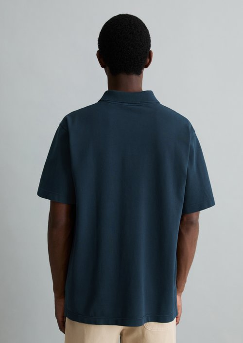 Piqué relaxed polo shirt — Navy Teal