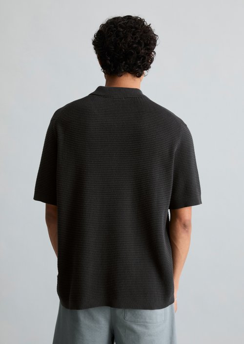 DfC knit polo shirt — Broken Graphite