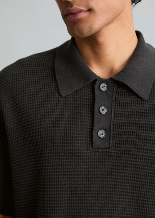 DfC knit polo shirt — Broken Graphite