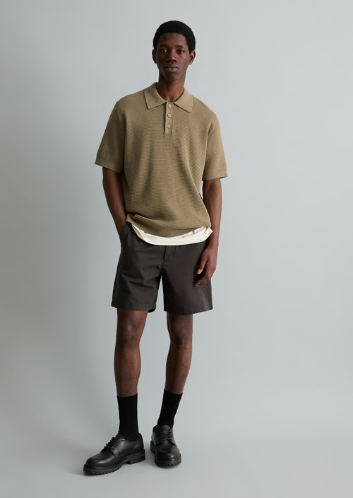 DfC knit polo shirt — Soft Brown
