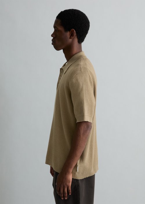 DfC knit polo shirt — Soft Brown