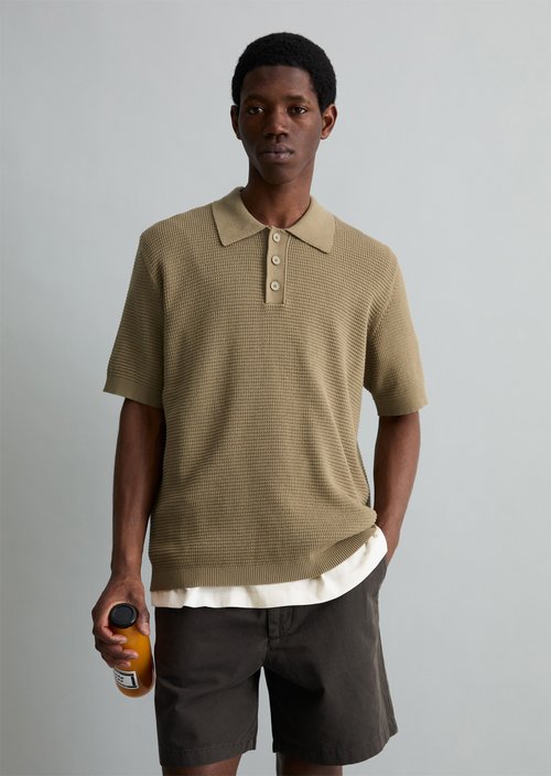 DfC knit polo shirt — Soft Brown