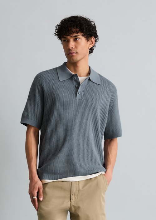 DfC knit polo shirt — Cadet Blue