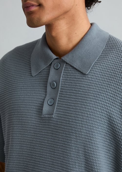 DfC knit polo shirt — Cadet Blue