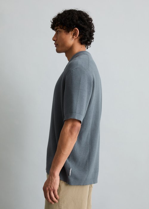 DfC knit polo shirt — Cadet Blue